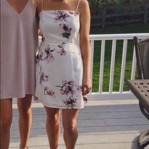 Honey Punch white dress with floral detail